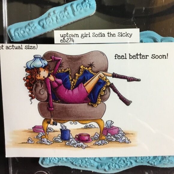 Stamping Bella eb274 Uptown girl Sofia the Sicky Get Well Feel Better Soon - Picture 1 of 2